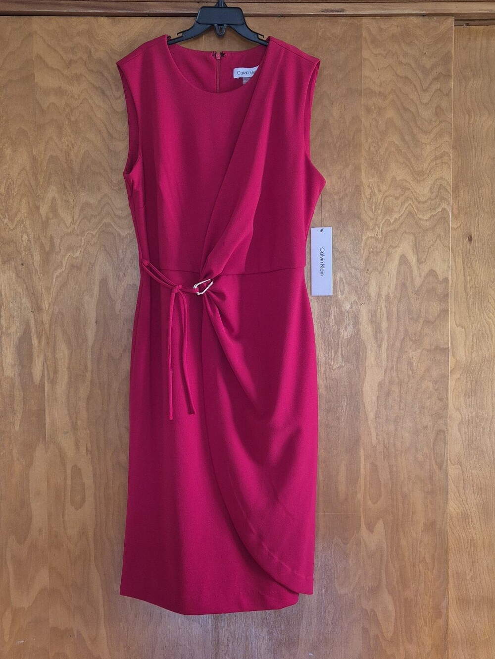 Calvin Klein Sleeveless Red Sheath Dress, size 4
